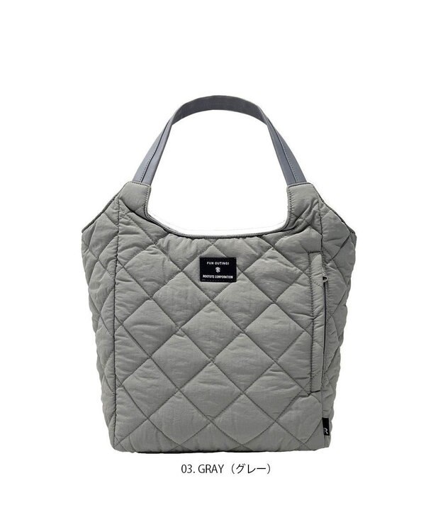ROOTOTE 1331【仕切り+自立+撥水】LT.ラウンド.パルーティ.キルト-C 03：グレー