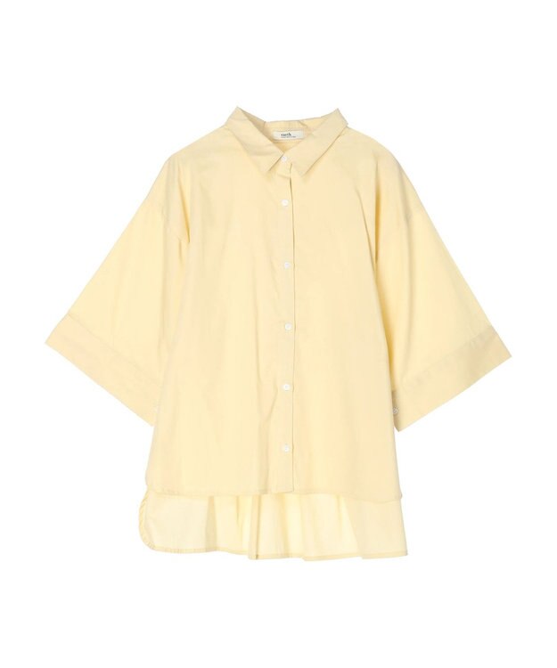 earth music&ecology ワイドスリーブ半袖シャツ Yellow