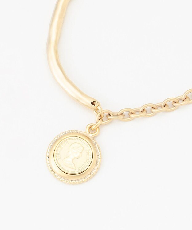 J.PRESS LADIES 【WEB限定・リバーシブル】 イニシャルコイン ブレスレット ゴールド系