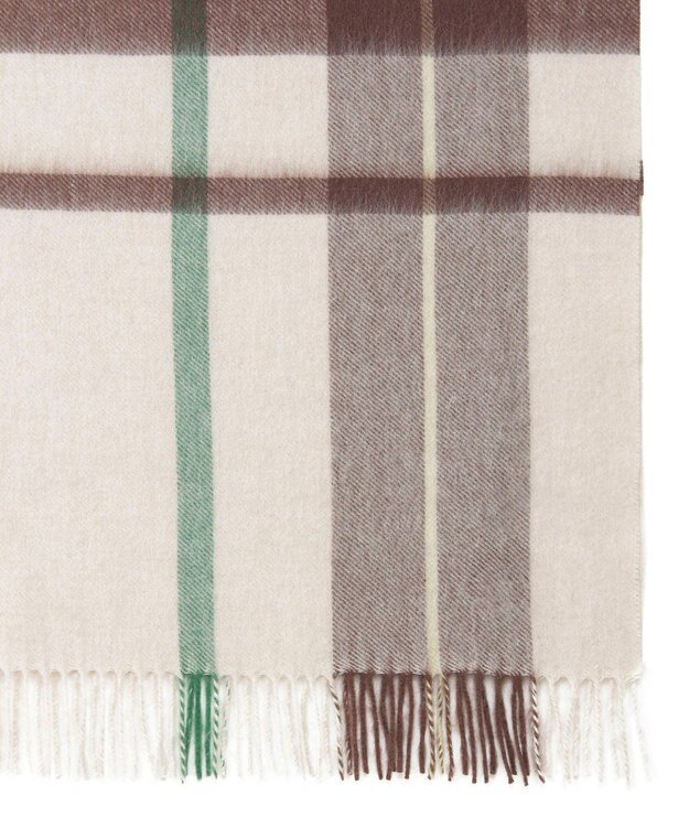 MOONBAT MACKINTOSH PHILOSOPHY(マッキントッシュ フィロソフィー）ウール100% 2WAYチェックポンチョストール ベージュ