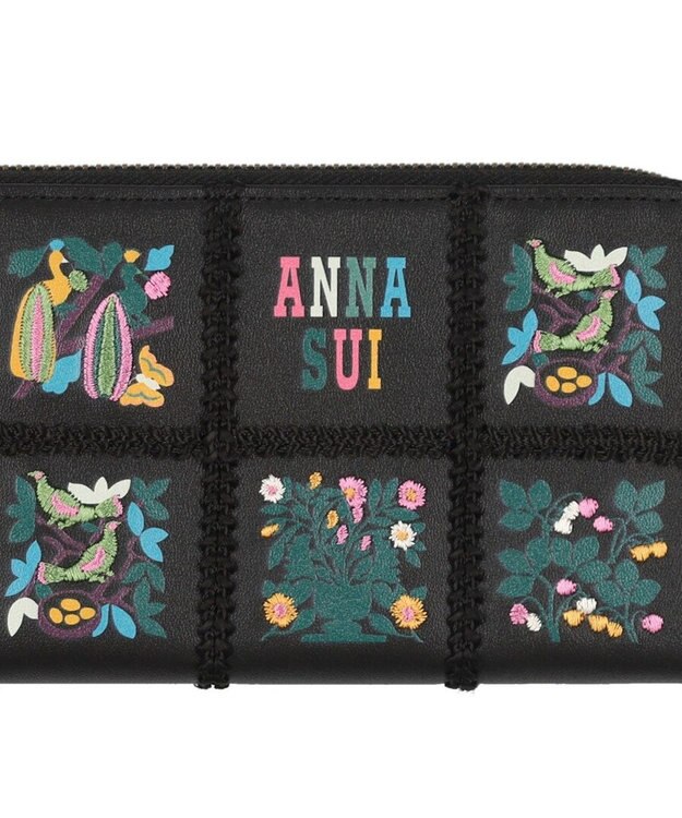 ANNA SUI ブルーム Lファスナー長財布 クロ