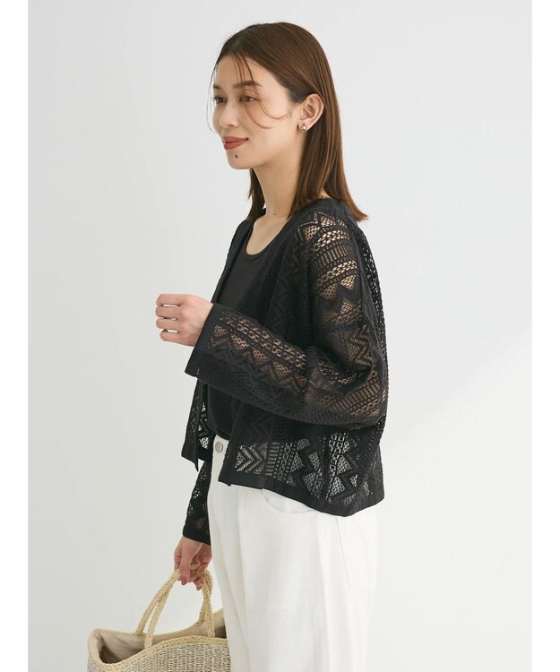 Green Parks ＳＥＴ２点　レースカーデ＋タンクトップ Black