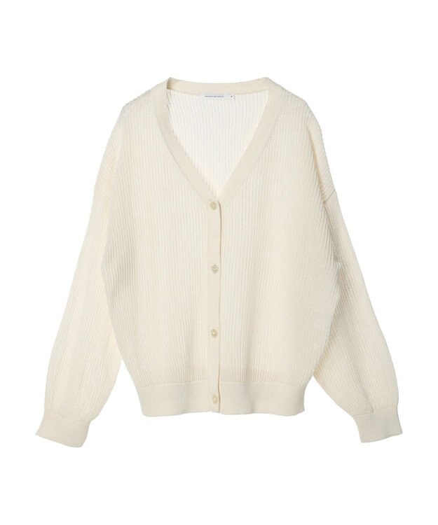 AMERICAN HOLIC メッシュＶネックニットカーディガン Off White