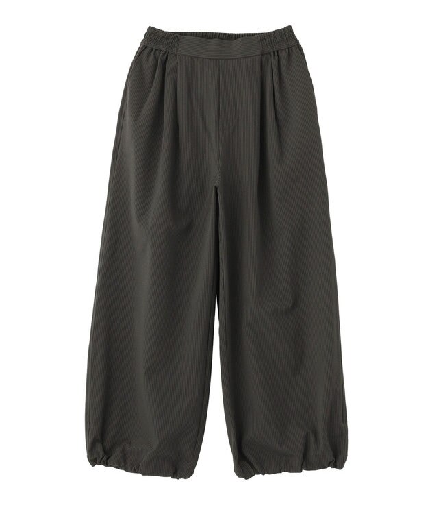 Green Parks サッカー裾ドロストワイドパンツ Gray