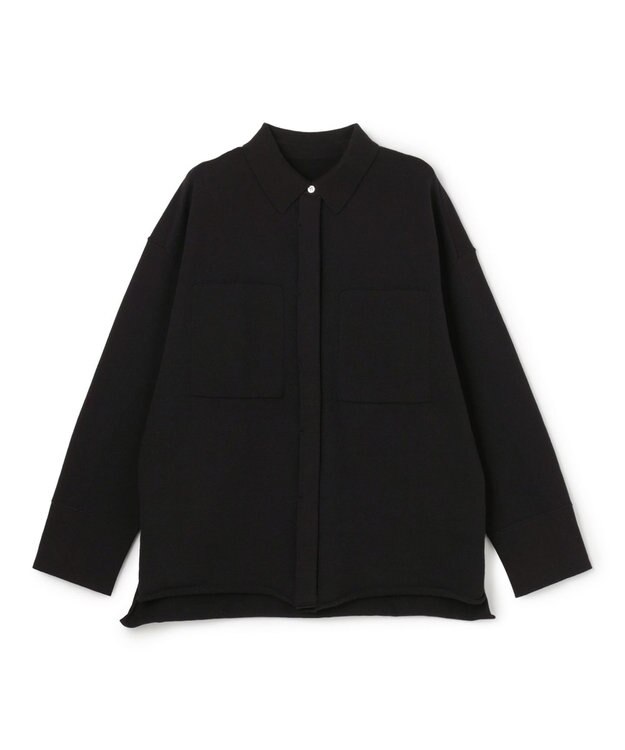 uncrave スウェットライクニット CPOシャツ ブラック