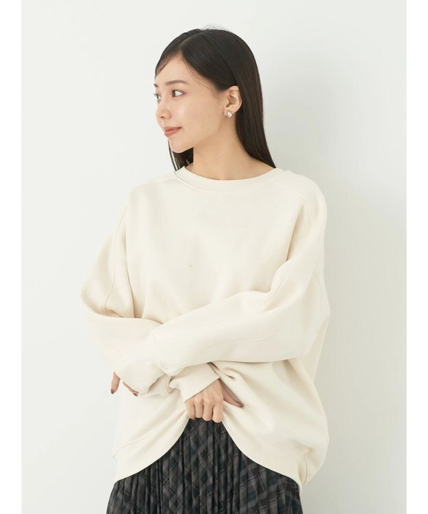 earth music&ecology 裏起毛チュニック Ivory