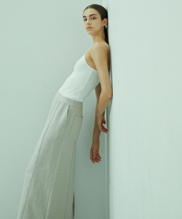 BEIGE， BURDOCK / Iラインスカート Flax