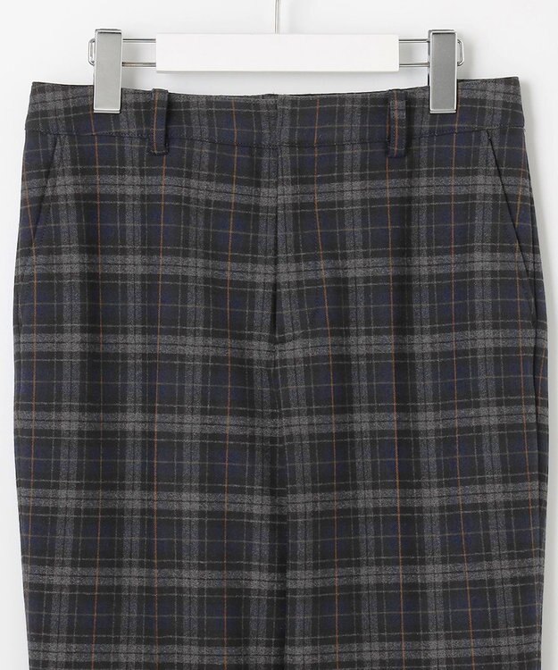 J.PRESS LADIES L 【洗える】チェルビックチェック テーパード パンツ ネイビーチェック系3