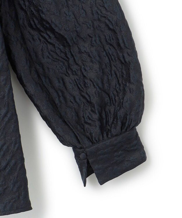 23区 【洗える】エクラジャカード ペプラム ブラウス ネイビー系