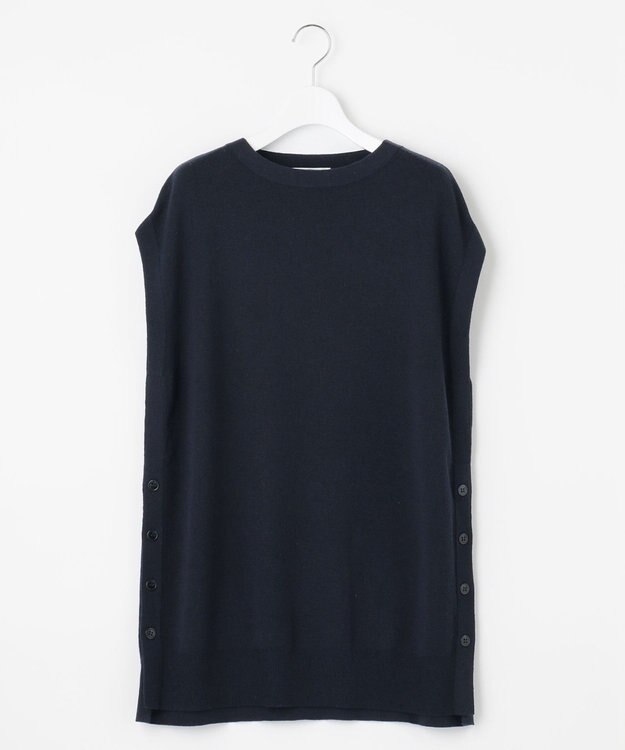 J.PRESS LADIES S 【洗える】FLORA ニットベスト ネイビー系