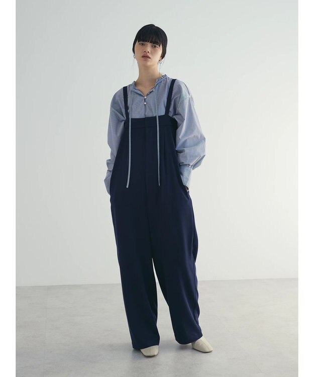 Green Parks armonia. ハイライズドサロペットパンツ Navy