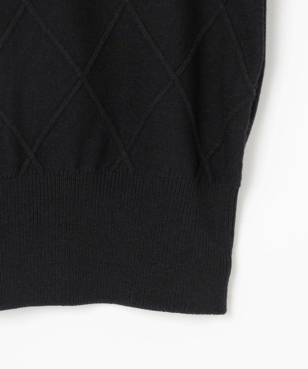 Feroux リボン刺繍ダイア柄 ニット ブラック系