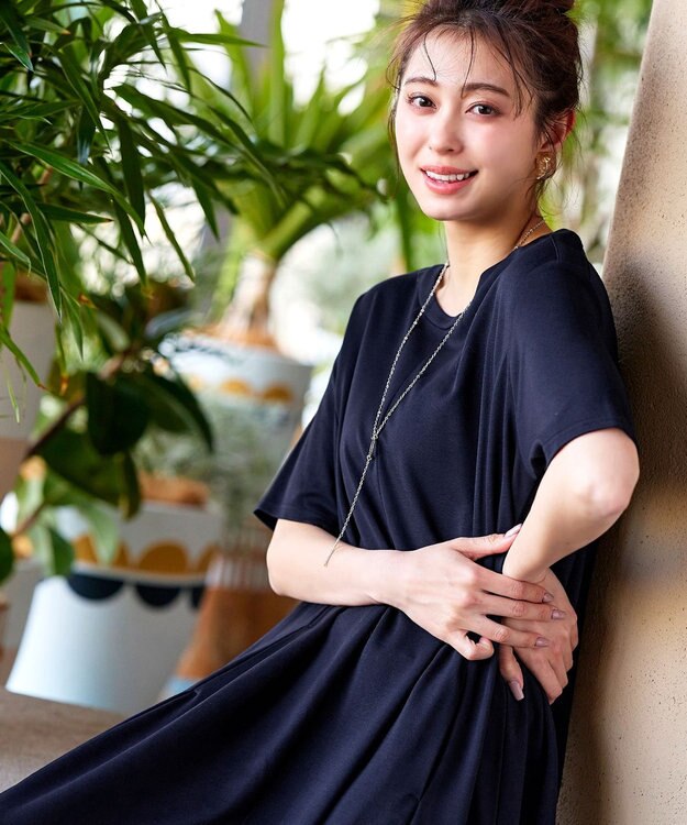 Tiaclasse 【洗える】カットソーワンピース ネイビー