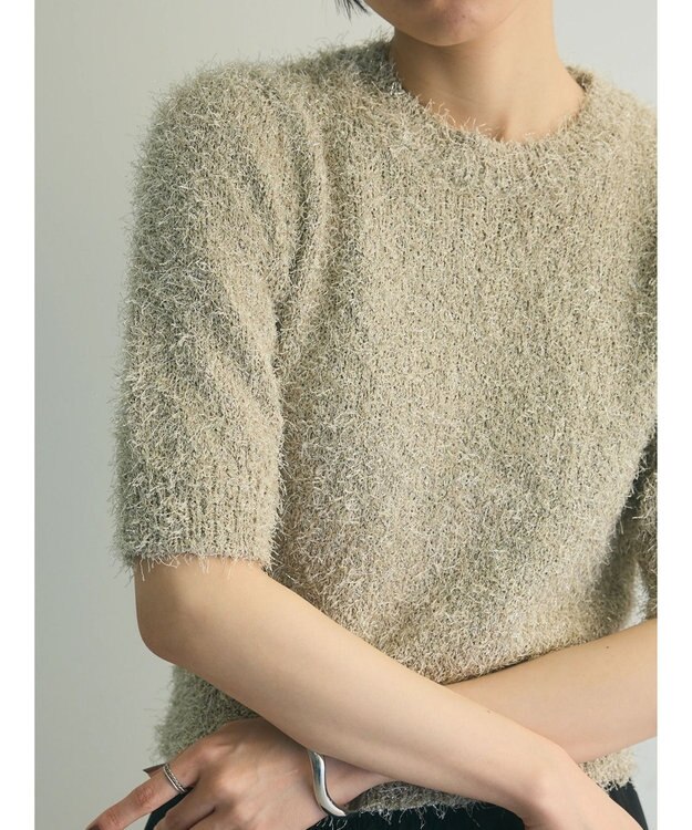 Green Parks ａ．ラメシャギーニットプルオーバー Beige