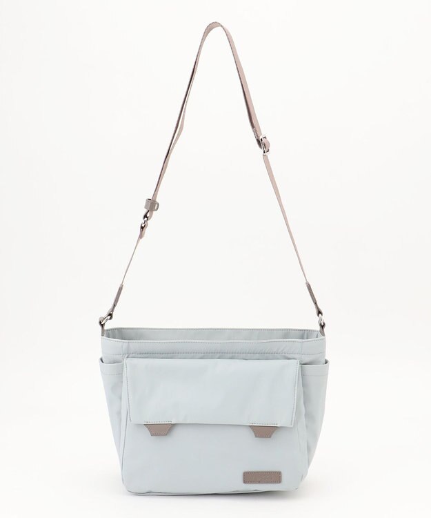 Y'SACCS ダブルタブ　トラベルショルダーバッグ ライトグレー