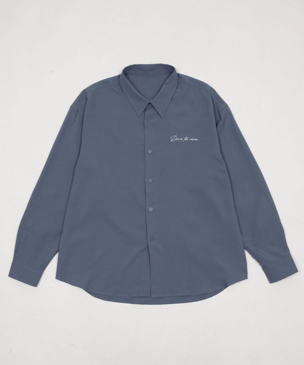 WEGO ワンポイントルーズシャツ（LS） ブルーその他