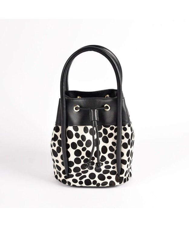 LA BAGAGERIE カウヘアー2WAYバケットバッグ ダルメシアン