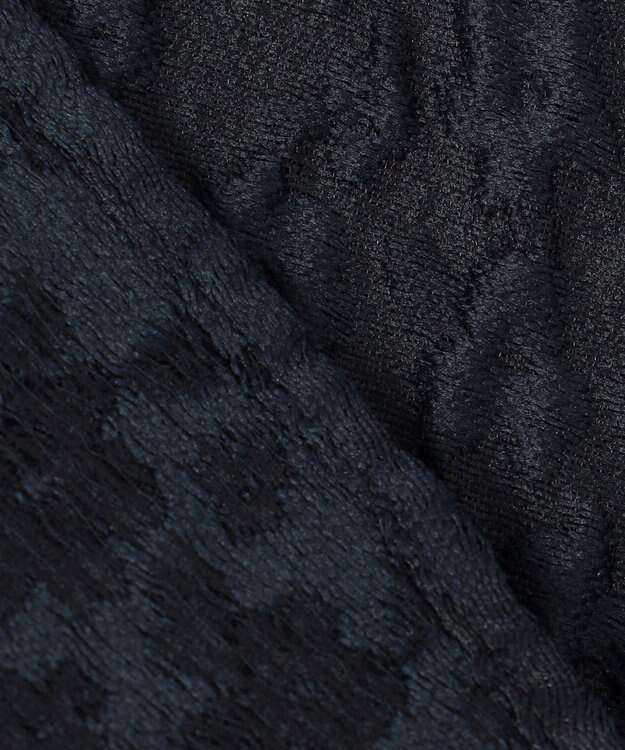 23区 L 【洗える】エクラジャカード ペプラム ブラウス ネイビー系