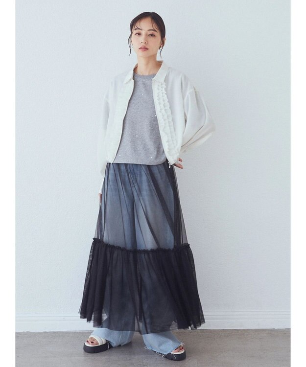 earth music&ecology フリルシャツ Off White