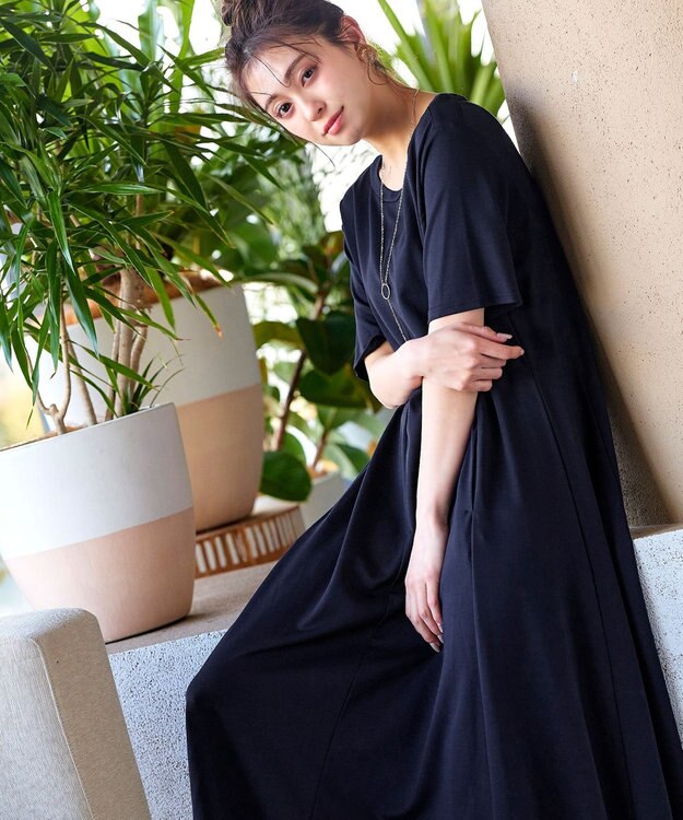 Tiaclasse 【洗える】カットソーワンピース ネイビー