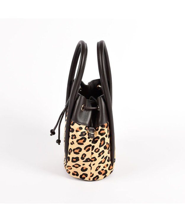 LA BAGAGERIE カウヘアー2WAYバケットバッグ レオパード