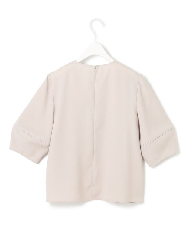 ICB 【UVケア・接触冷感・速乾・防シワ・洗える】 FluidBackSatin ランタンスリーブブラウス トープ系