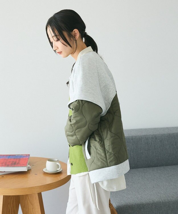 CRAFT STANDARD BOUTIQUE ダンボール×中綿ヨーク切替ジャケット Gray Mixture