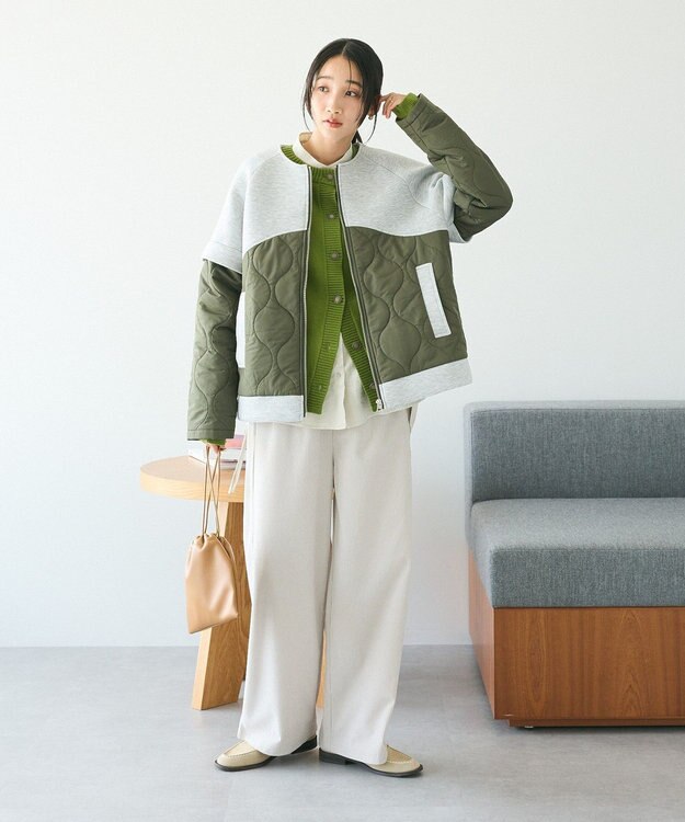 CRAFT STANDARD BOUTIQUE ダンボール×中綿ヨーク切替ジャケット Gray Mixture