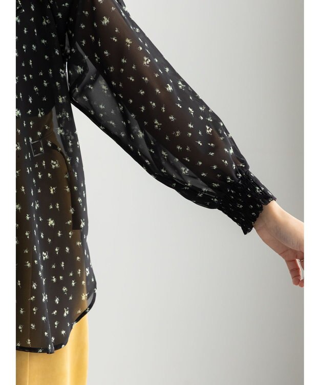 Te chichi パターンアソートシフォンボウタイブラウス《2025Autumn catalog vol.2 item》 ブラック