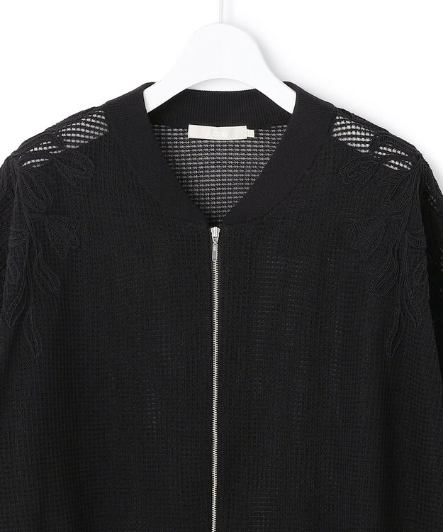 ICB L メッシュレースブルゾン ブラック