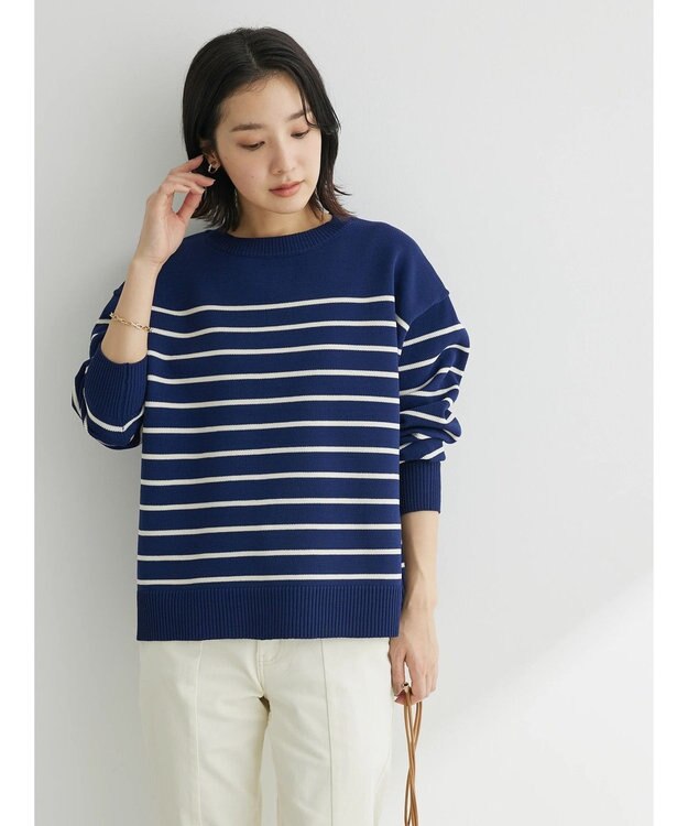 Green Parks ・ｎｏｖｅｍ９　ボーダーエアーニットプルオーバー Navy