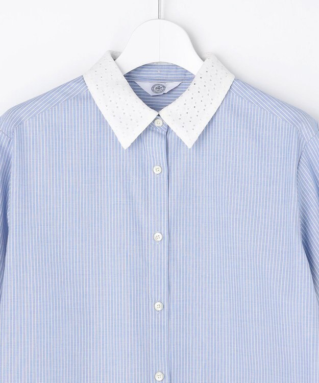 J.PRESS LADIES 【WEB限定カラーあり・2way】エステネージュ TYPEWRITER STRIPE シャツ サックスストライプ系