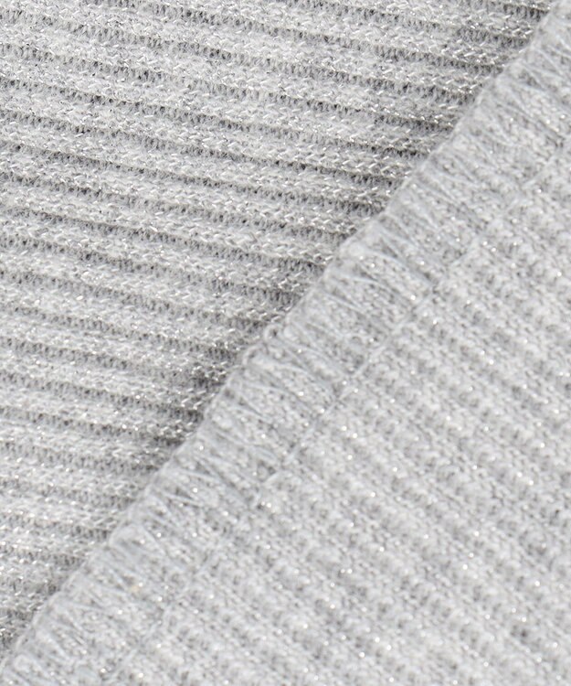 23区 【SLOW/一部店舗限定】ラメリブジャージー ロングTシャツ ライトグレー系