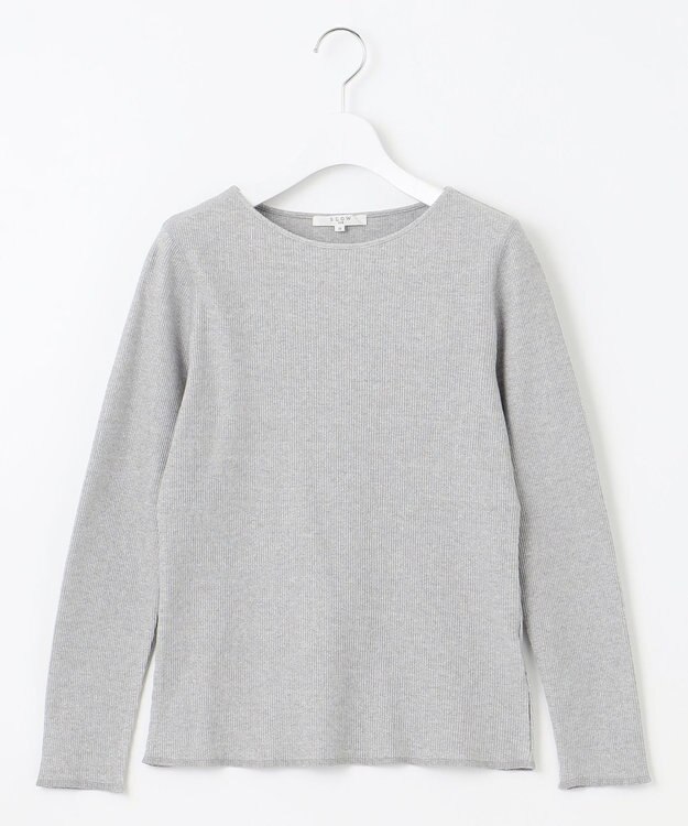 23区 【SLOW/一部店舗限定】ラメリブジャージー ロングTシャツ ライトグレー系