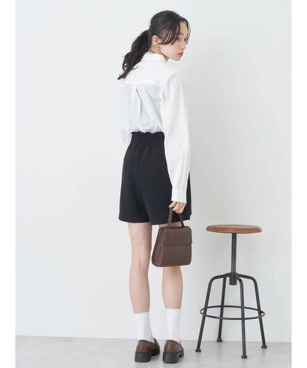 earth music&ecology ロゴ刺繍シャツ Off White