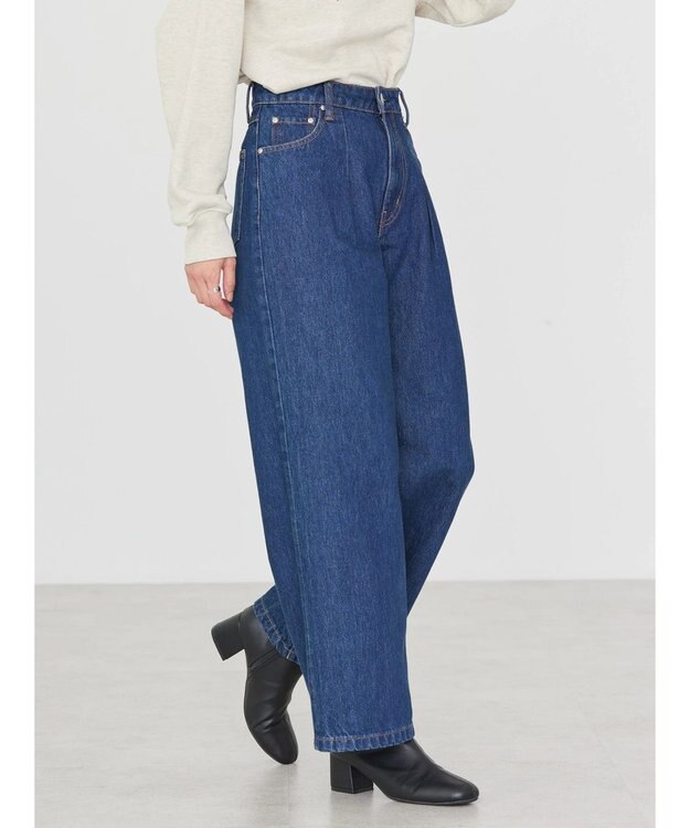 AMERICAN HOLIC フロントタックワイドデニム One Wash