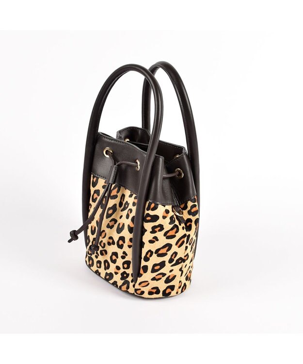 LA BAGAGERIE カウヘアー2WAYバケットバッグ レオパード