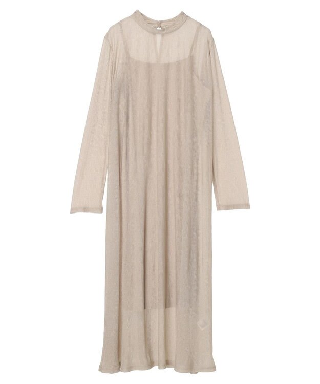 earth music&ecology ＳＥＴ２点シアーワンピース＋ペチワンピース Brown