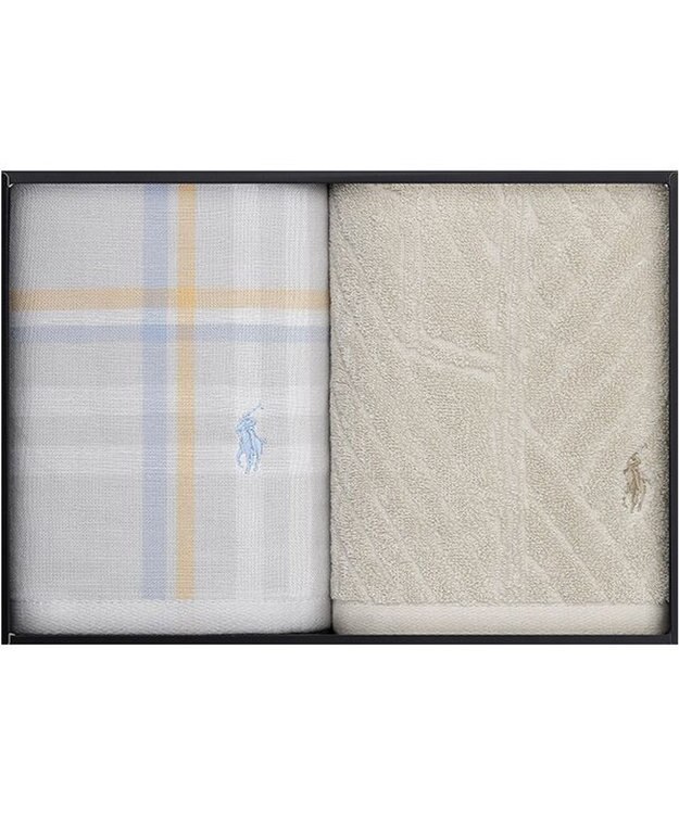 PRESENTERS ROOM POLO RALPH LAUREN HOME(ポロ ラルフ ローレン ホーム) / ESTELLA PLAID ハンドタオルギフトセット(NEUTRAL) -