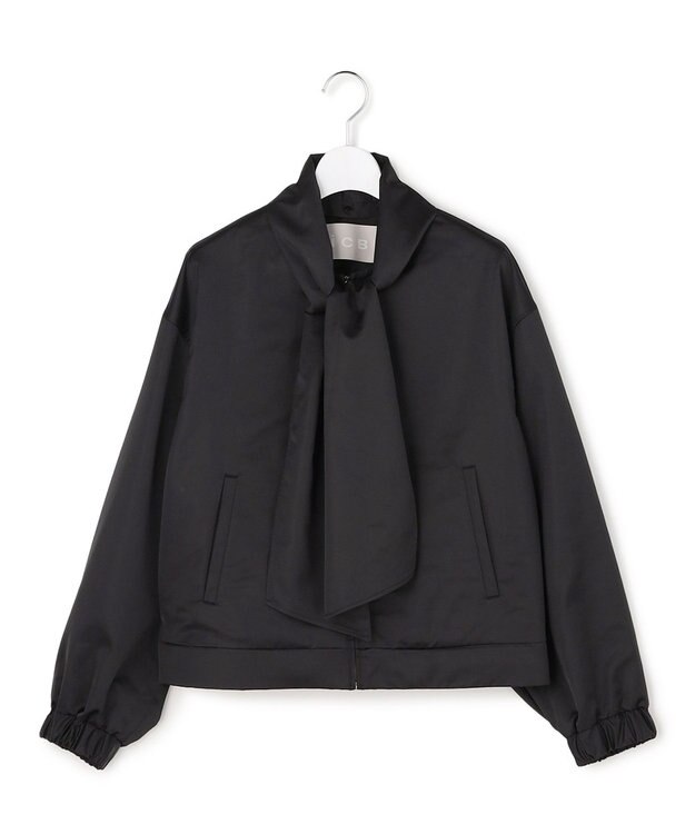 ICB 【2WAY】 ダルグロッシーサテン ボウタイ付きブルゾン ブラック