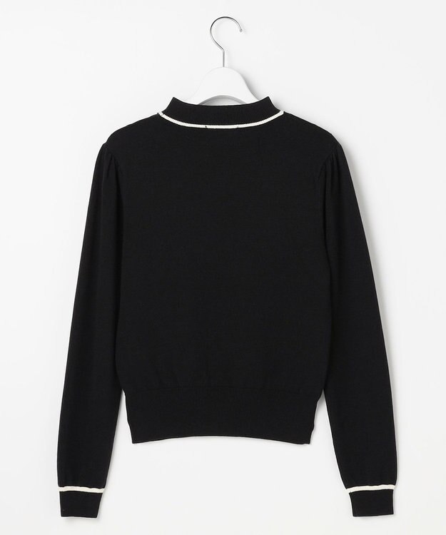 Feroux リボン刺繍ダイア柄 ニット ブラック系