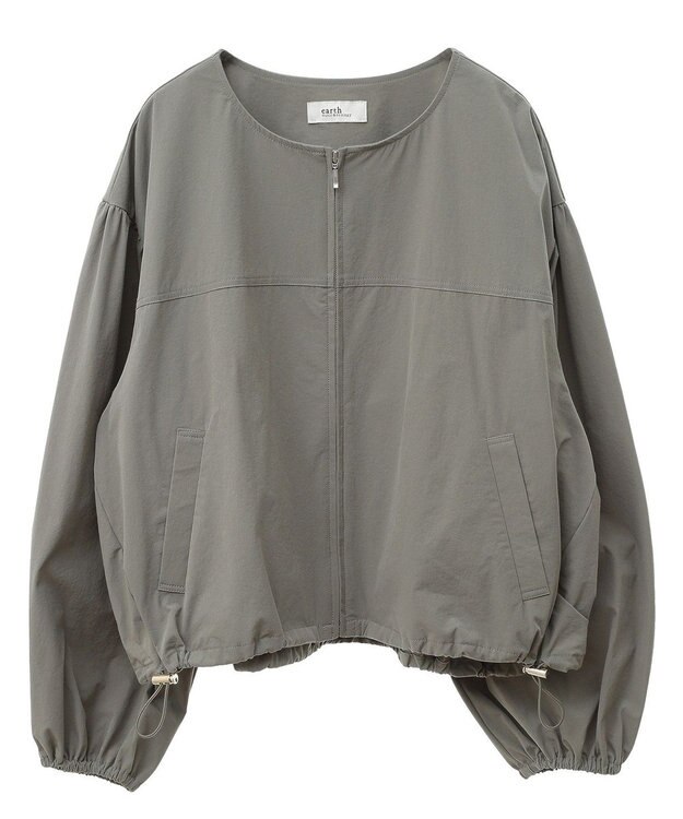 earth music&ecology ノーカラーボリュームブルゾン Khaki