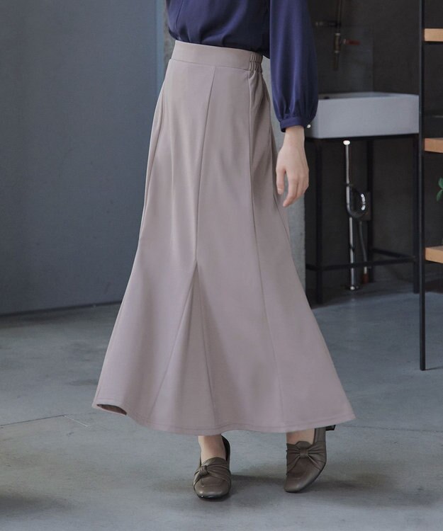 Tiaclasse 【洗える】カットツイルマーメイドスカート グレージュ