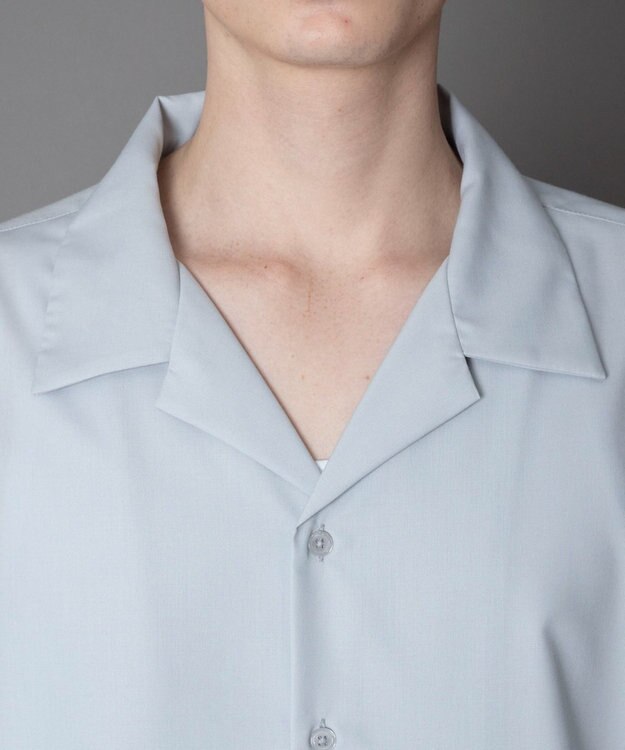 WEGO 【セットアップ対応】TRオープンカラーシャツ（SS） ライトグレー