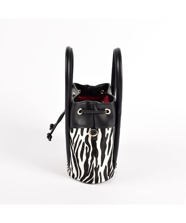 LA BAGAGERIE カウヘアー2WAYバケットバッグ ゼブラ