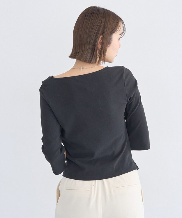 earth music&ecology レースレイヤードドレーププルオーバー Black