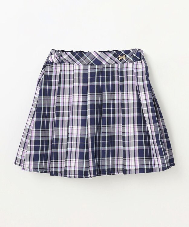 ANY KIDS プリーツ スカパン ネイビー×チェック