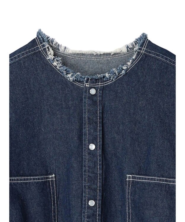 earth music&ecology スクエアデニムシャツ Indigo