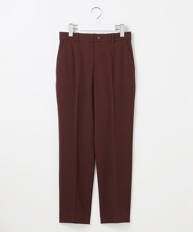 自由区 L 【19号サイズまで展開】TRギャバ裏起毛テーパード パンツ ボルドー