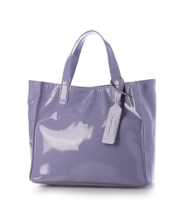 UNBILLION カシュカシュ cachecache / ソフトエナメルスクエア手提げトートS ラベンダー